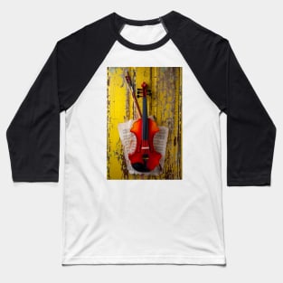 Baroque Violin Hanging On Yellow Wall Baseball T-Shirt